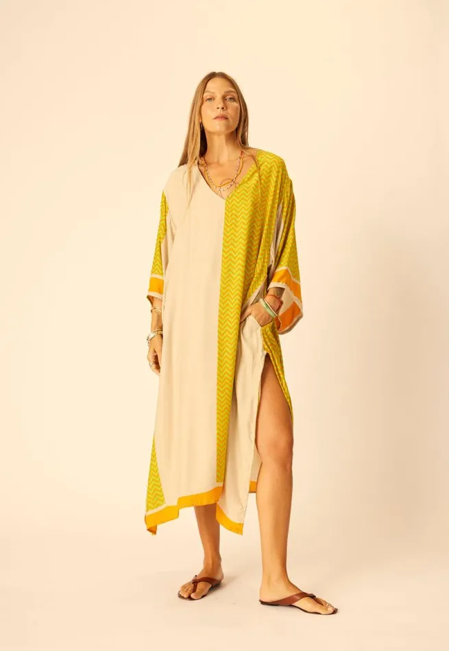 Women Natalie Martin Dresses Marin Dress With Sash Block Zigzag Aubergine
