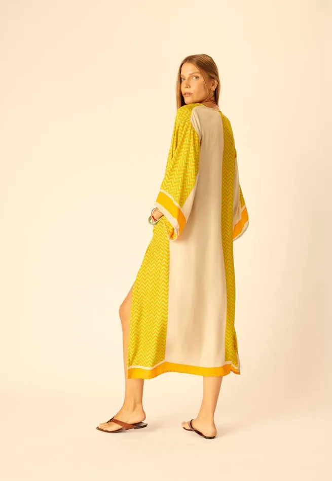 Women Natalie Martin Dresses Marin Dress With Sash Block Zigzag Aubergine