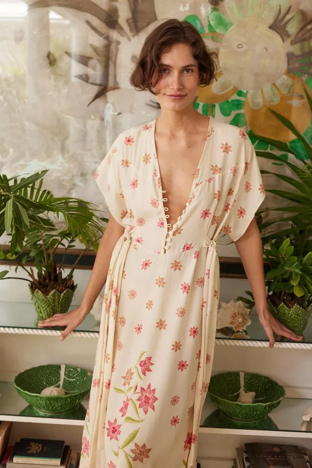 Women Natalie Martin Dresses Monica Dress Starflower Cream