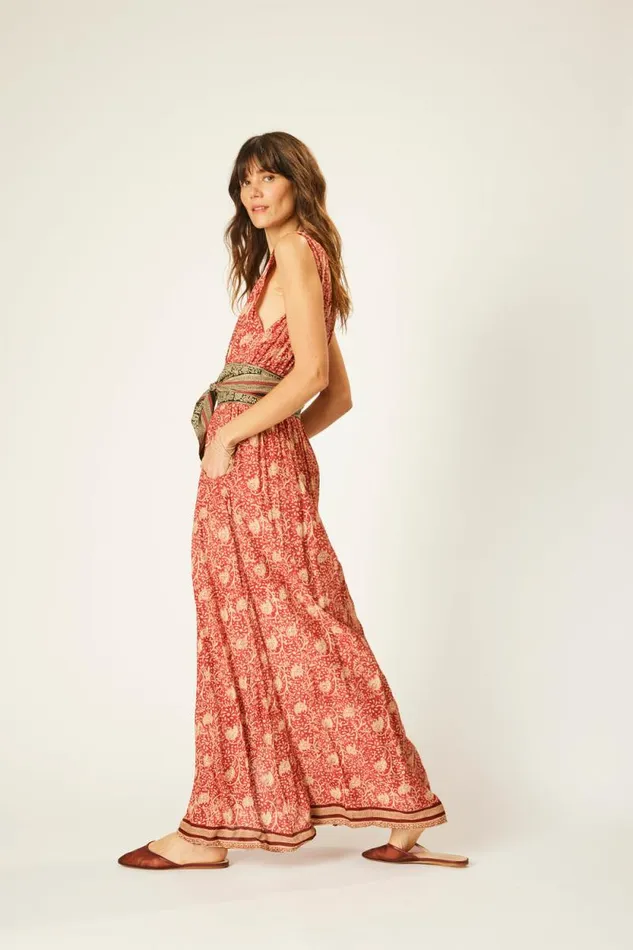 Women Natalie Martin Dresses Nico Sleeveless Dress Water Lily Terracotta
