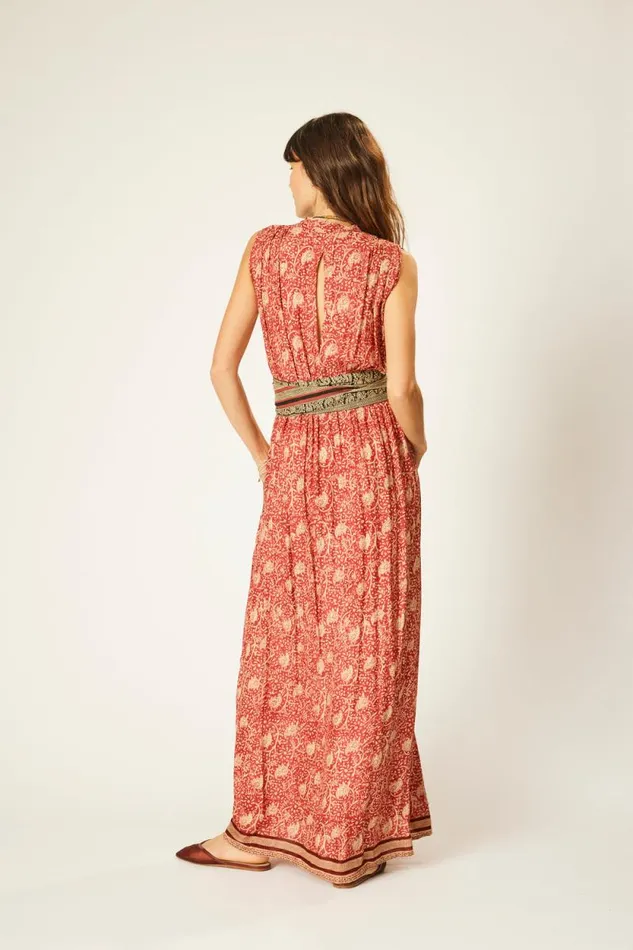 Women Natalie Martin Dresses Nico Sleeveless Dress Water Lily Terracotta