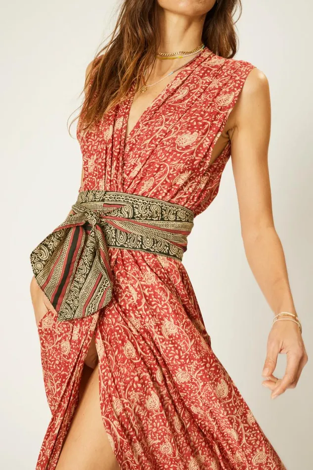 Women Natalie Martin Dresses Nico Sleeveless Dress Water Lily Terracotta