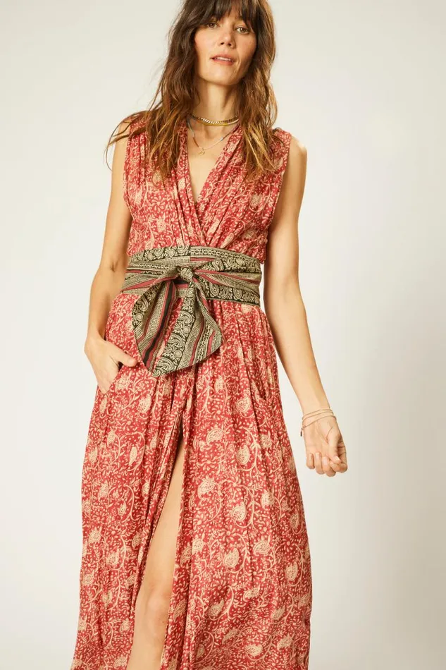Women Natalie Martin Dresses Nico Sleeveless Dress Water Lily Terracotta