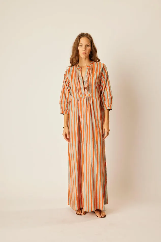 Women Natalie Martin Dresses Sammie Maxi Batik Stripe Sage