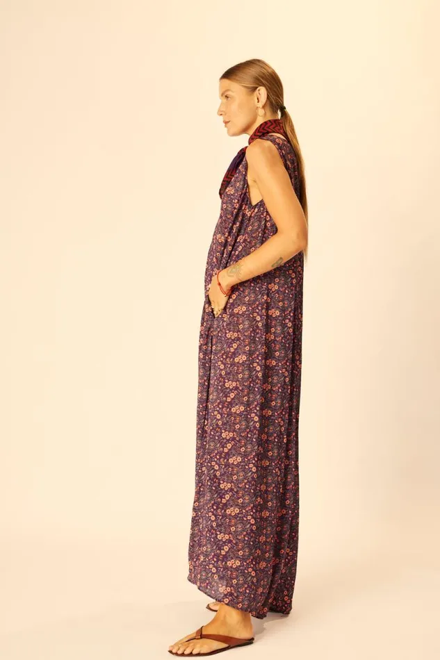 Women Natalie Martin Dresses Tova Maxi Petite Fleur Aubergine