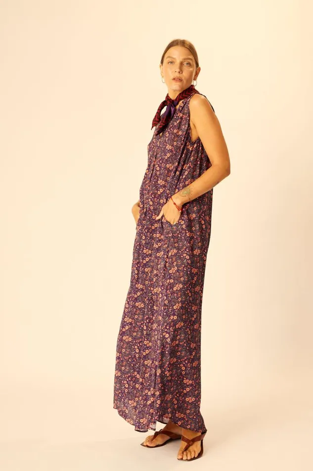 Women Natalie Martin Dresses Tova Maxi Petite Fleur Aubergine