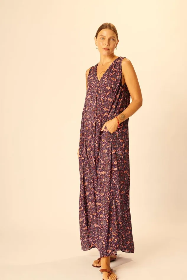 Women Natalie Martin Dresses Tova Maxi Petite Fleur Aubergine