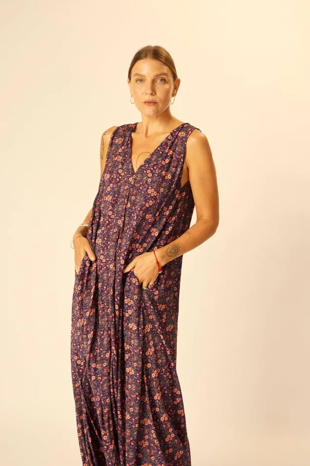 Women Natalie Martin Dresses Tova Maxi Petite Fleur Aubergine