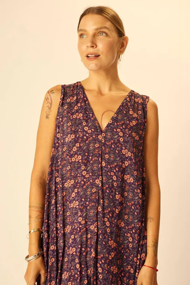 Women Natalie Martin Dresses Tova Maxi Petite Fleur Aubergine