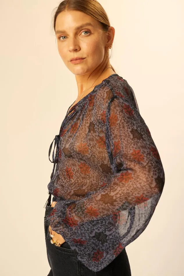 Women Natalie Martin Tops Amelia Top Snowflake Steel Blue