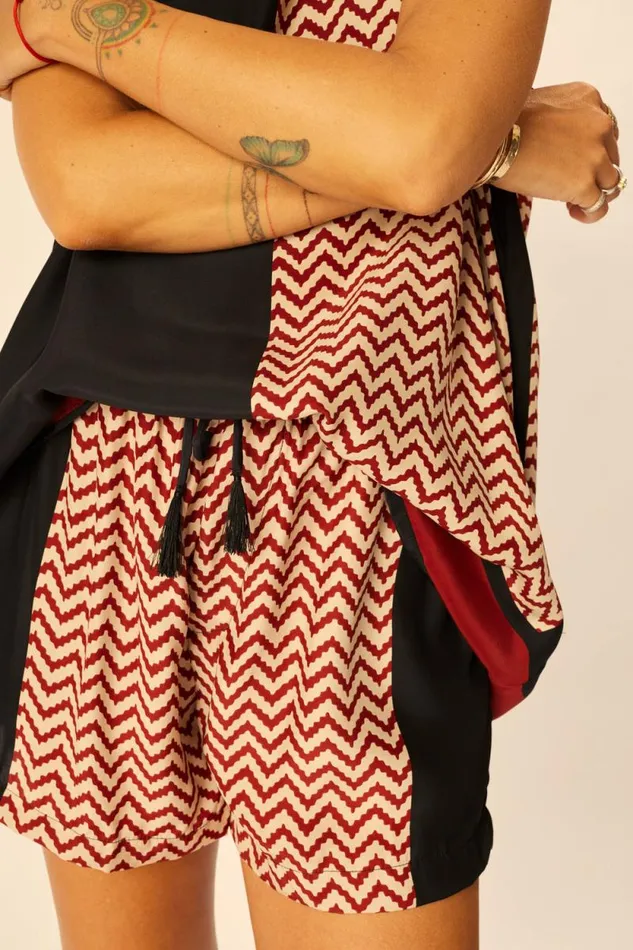 Women Natalie Martin Tops Ariana Tank Block Zigzag Noire