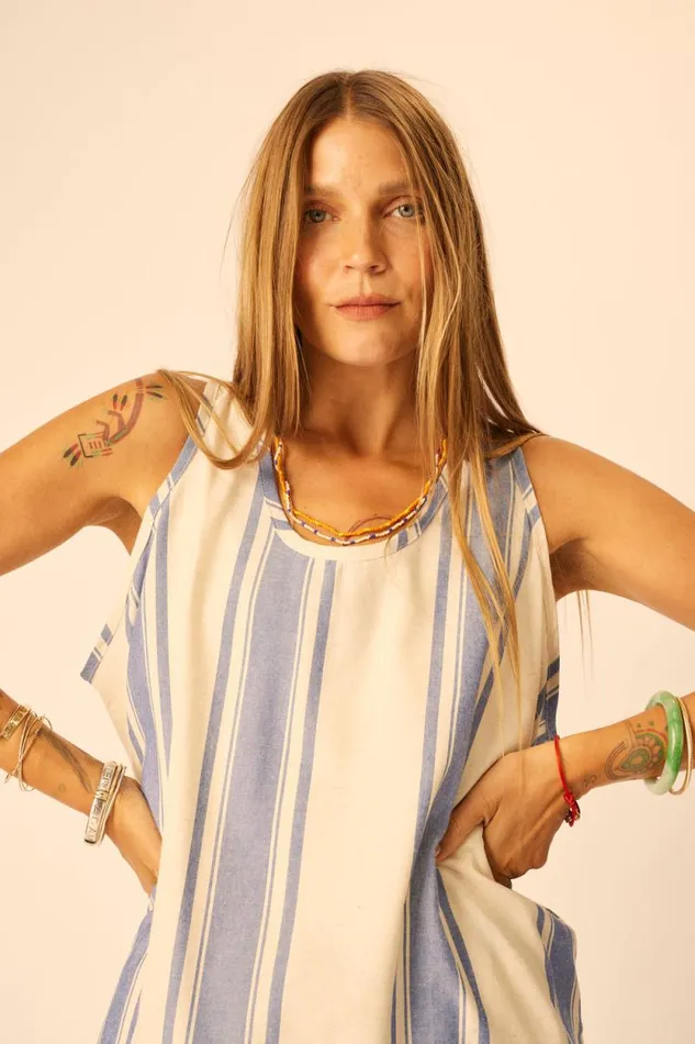 Women Natalie Martin Tops Ariana Tank French Stripe Blue