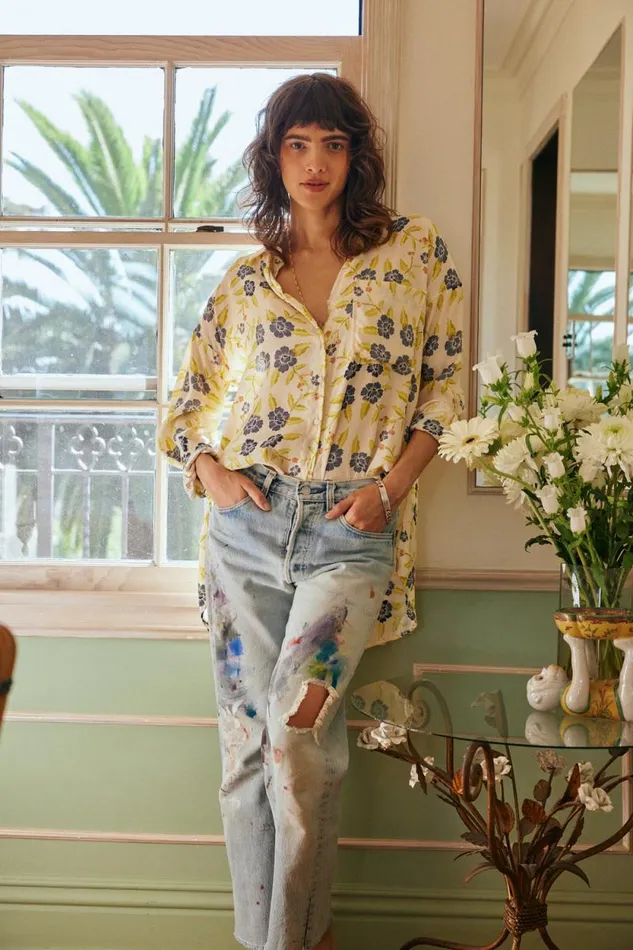 Women Natalie Martin Tops Jennifer Shirt Prairie Indigo