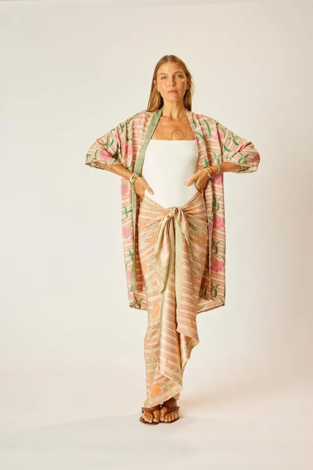 Women Natalie Martin Tops Lennon Kimono Chamomile Rose