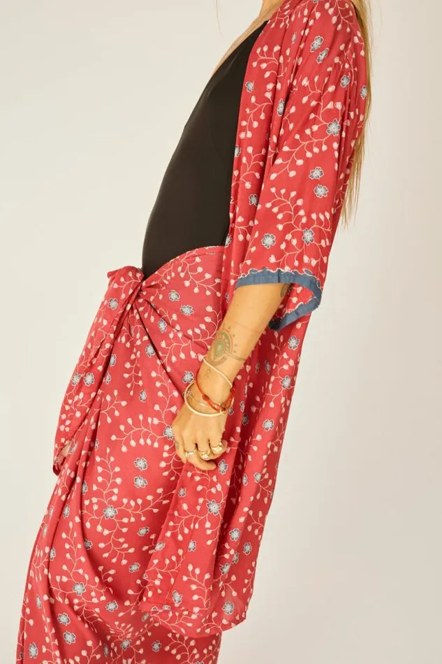 Women Natalie Martin Tops Lennon Kimono Pinwheel Barn Red
