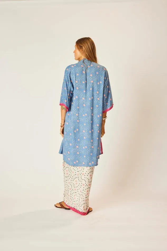 Women Natalie Martin Tops Lennon Kimono Pinwheel Denim