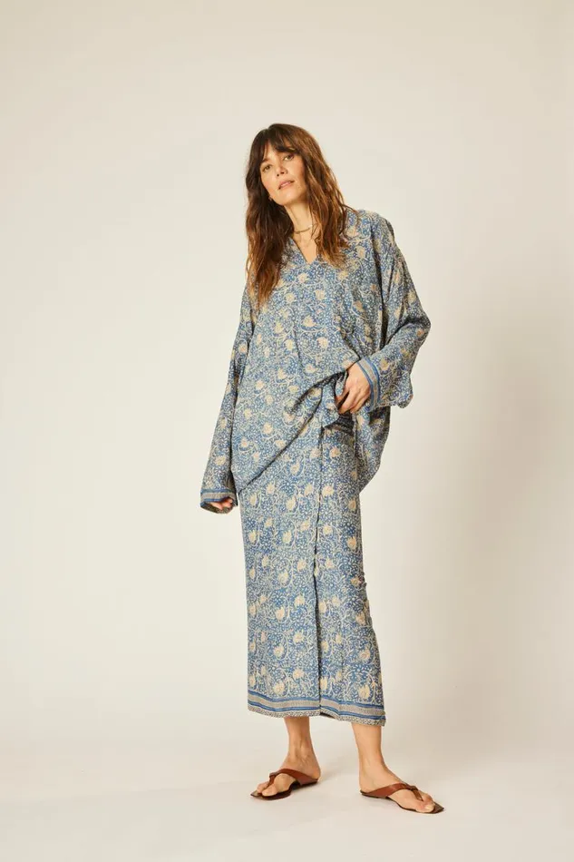Women Natalie Martin Tops Ryan Shirt Water Lily Blue