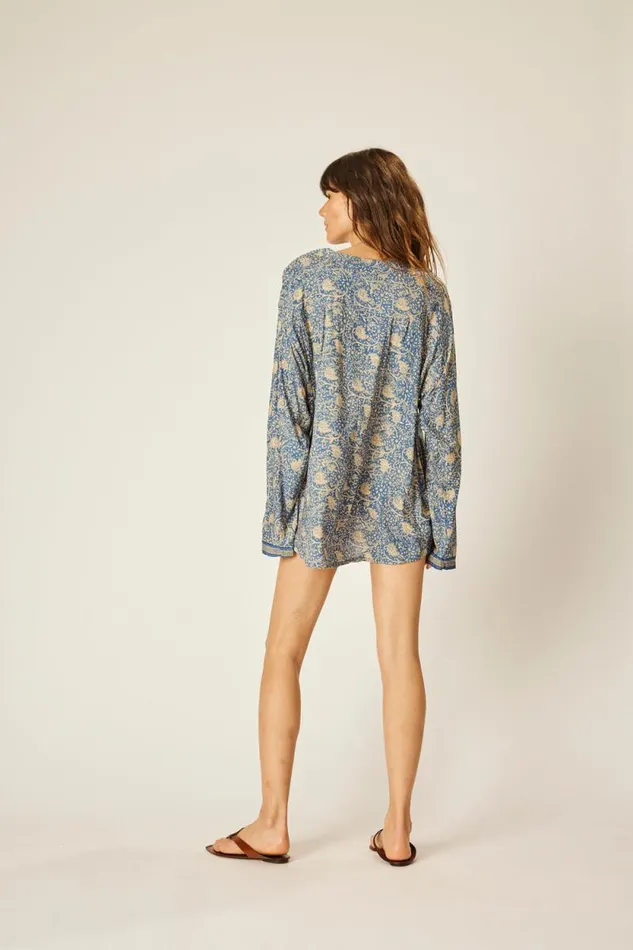 Women Natalie Martin Tops Ryan Shirt Water Lily Blue