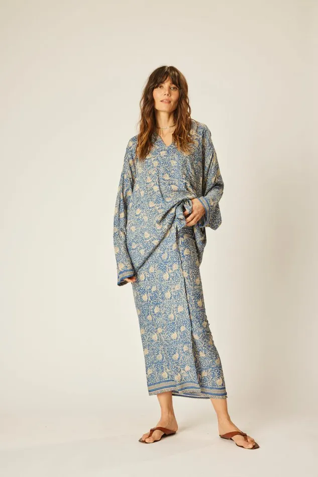 Women Natalie Martin Tops Ryan Shirt Water Lily Blue