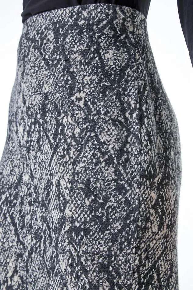 Women Natural Animal Print Jacquard Skirt Roman Skirts