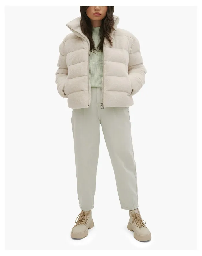 Women Noize MARINA Short Length Faux Fur Coat Off White Madewell Jackets