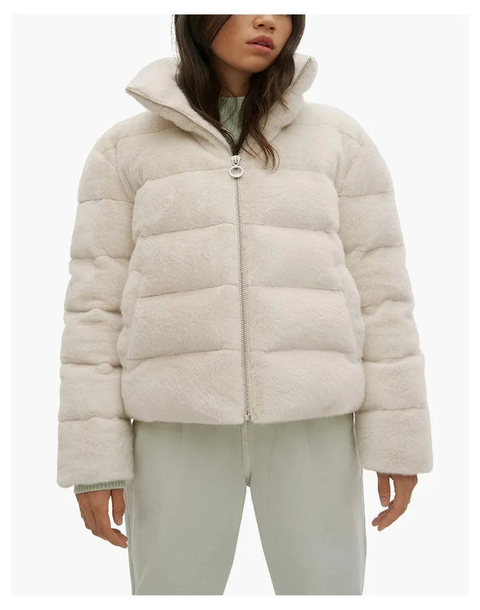 Women Noize MARINA Short Length Faux Fur Coat Off White Madewell Jackets Women Noize MARINA Short Length Faux Fur Coat Off White Madewell Jackets