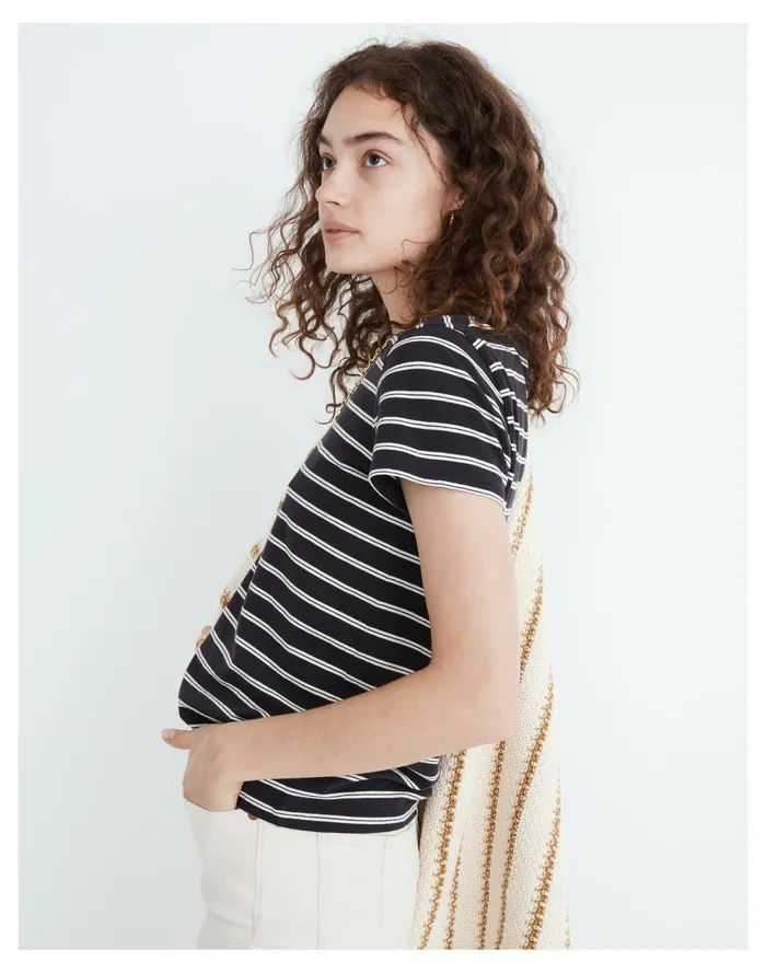 Women Northside Vintage Tee In Oxley Stripe Antique Cream Madewell Tees Women Northside Vintage Tee In Oxley Stripe Antique Cream Madewell Tees