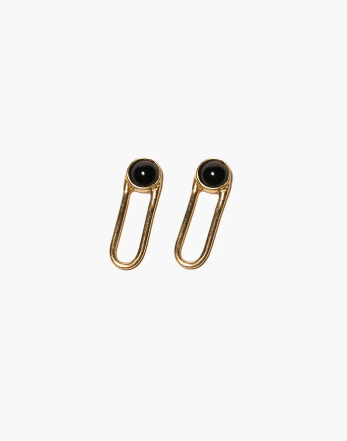 Women Odette Aura Earring Black Onyx Brass Madewell Earrings