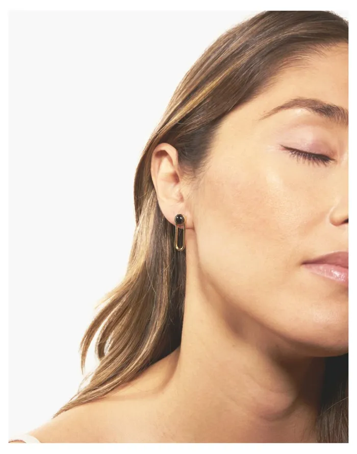 Women Odette Aura Earring Black Onyx Brass Madewell Earrings Women Odette Aura Earring Black Onyx Brass Madewell Earrings