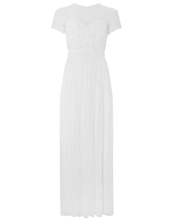 Women Olive Floral Embellished Tulle Bridal Dress Ivory Monsoon Dresses