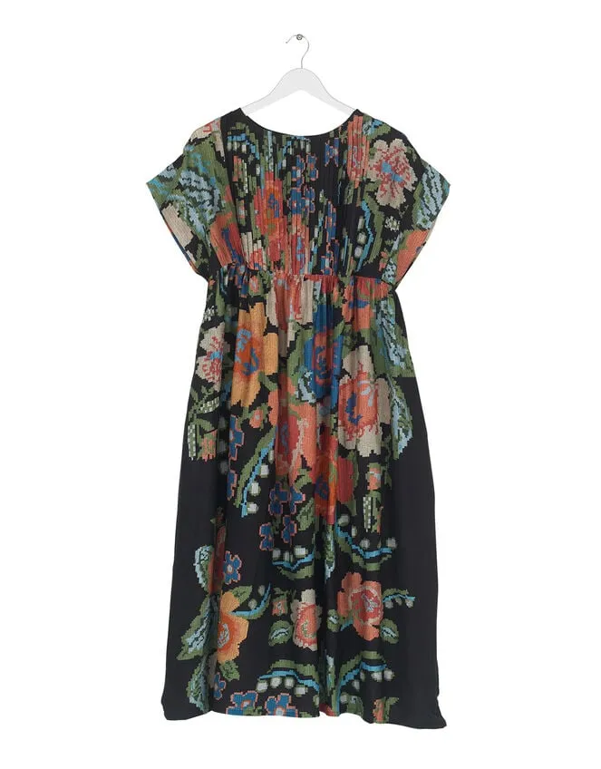 Women One Hundred Stars Flower Pleat Dress Black Monsoon Dresses