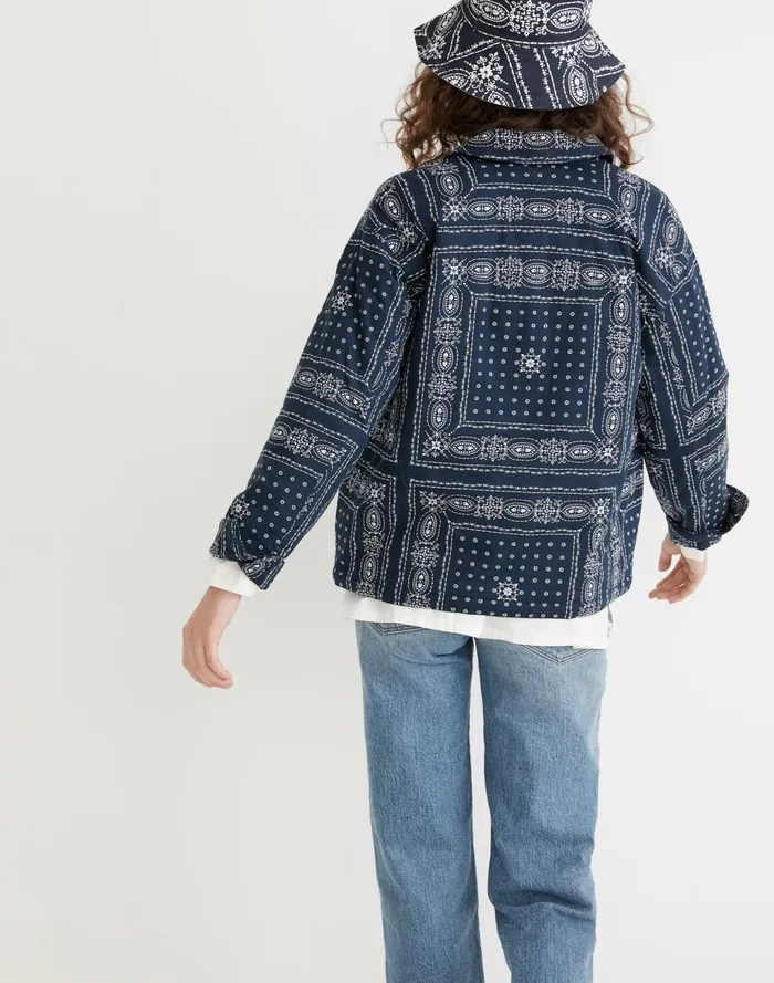 Women Padded Chore Jacket In Vintage Bandana Twilight Madewell Jackets Women Padded Chore Jacket In Vintage Bandana Twilight Madewell Jackets