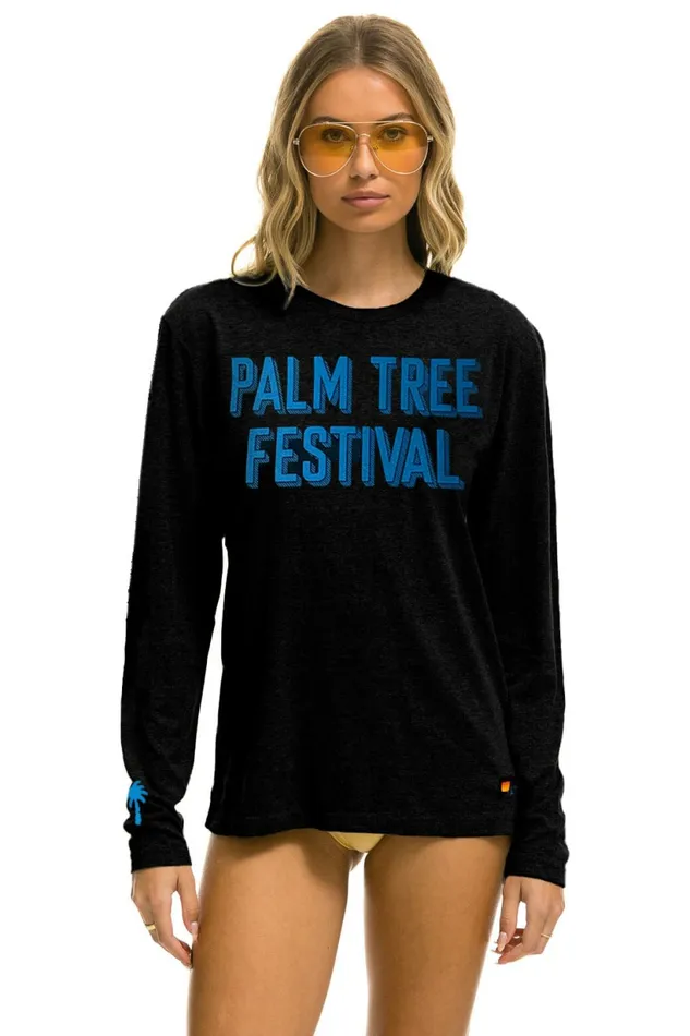 Women PALM TREE FESTIVAL ASPEN 2023 LONG SLEEVE TEE 8211 BLACK Aviator Nation UnisexTees Women PALM TREE FESTIVAL ASPEN 2023 LONG SLEEVE TEE 8211 BLACK Aviator Nation UnisexTees