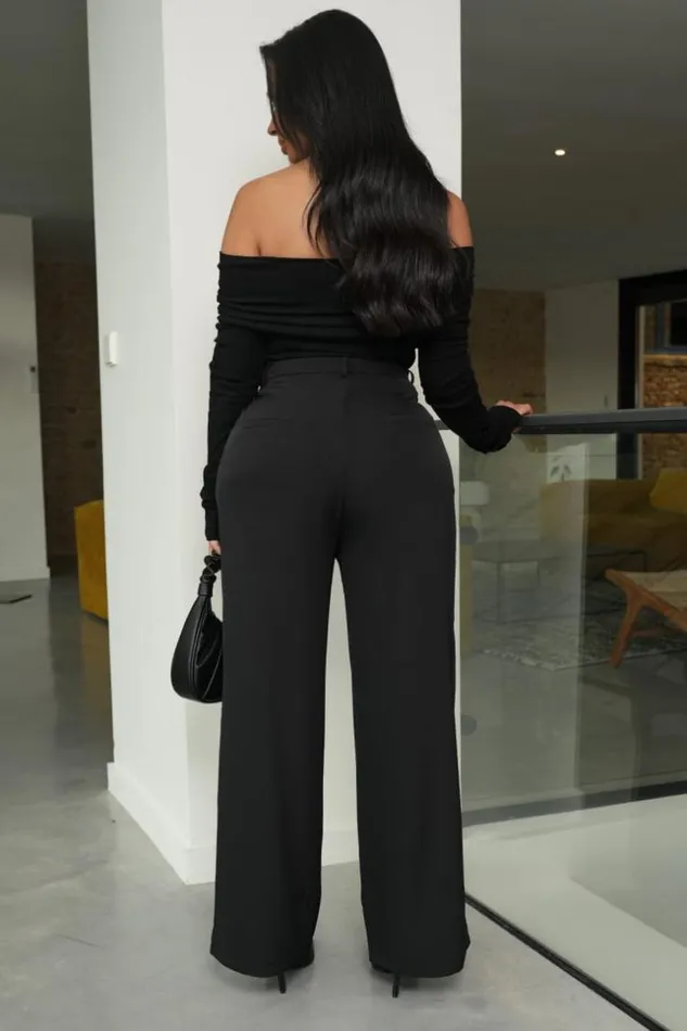Women Pantalon De Tailleur Noir Black Brentiny Paris Pants