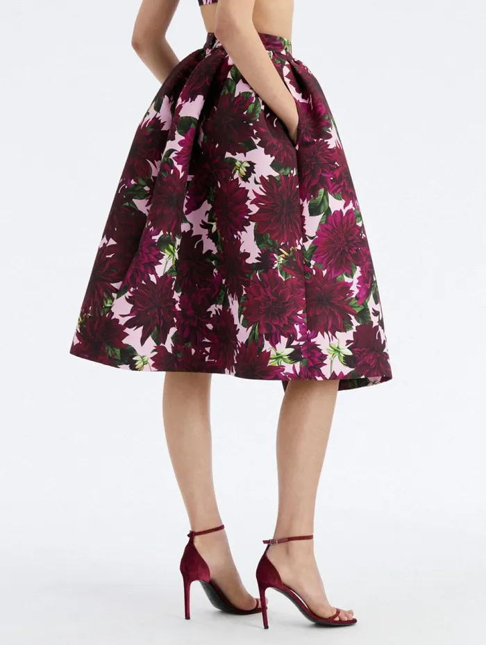 Women Pants and Skirts Oscar De La Renta Dahlia Faille Midi Skirt Burgundypink Women Pants and Skirts Oscar De La Renta Dahlia Faille Midi Skirt Burgundypink