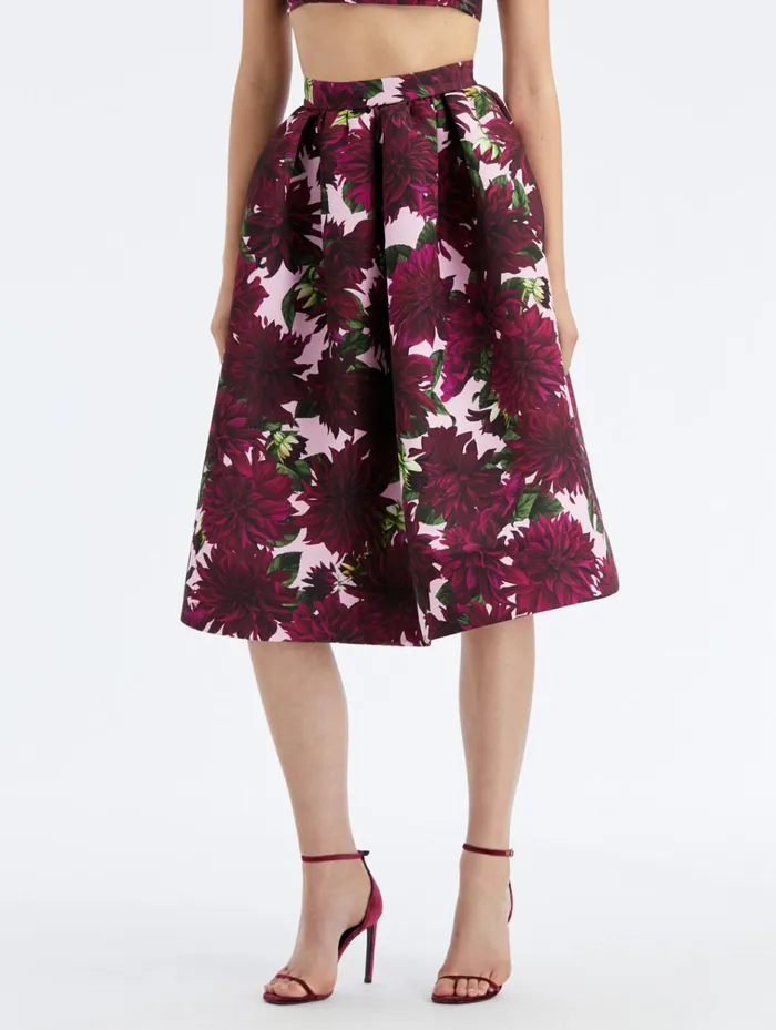 Women Pants and Skirts Oscar De La Renta Dahlia Faille Midi Skirt Burgundypink Women Pants and Skirts Oscar De La Renta Dahlia Faille Midi Skirt Burgundypink