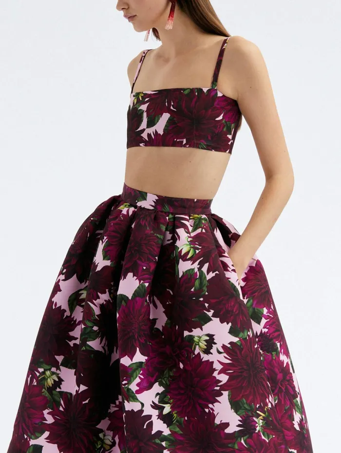 Women Pants and Skirts Oscar De La Renta Dahlia Faille Midi Skirt Burgundypink Women Pants and Skirts Oscar De La Renta Dahlia Faille Midi Skirt Burgundypink