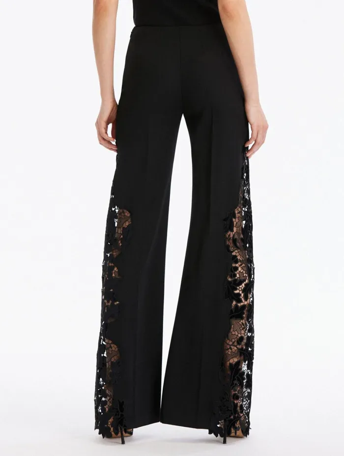 Women Pants and Skirts Oscar De La Renta Wide Leg Grain De Poundre Pants Black Women Pants and Skirts Oscar De La Renta Wide Leg Grain De Poundre Pants Black