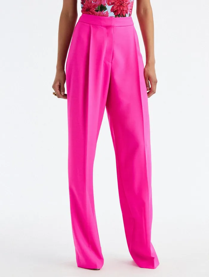 Women Pants and Skirts Oscar De La Renta Wide Leg Suiting Pant Fuchsia Women Pants and Skirts Oscar De La Renta Wide Leg Suiting Pant Fuchsia