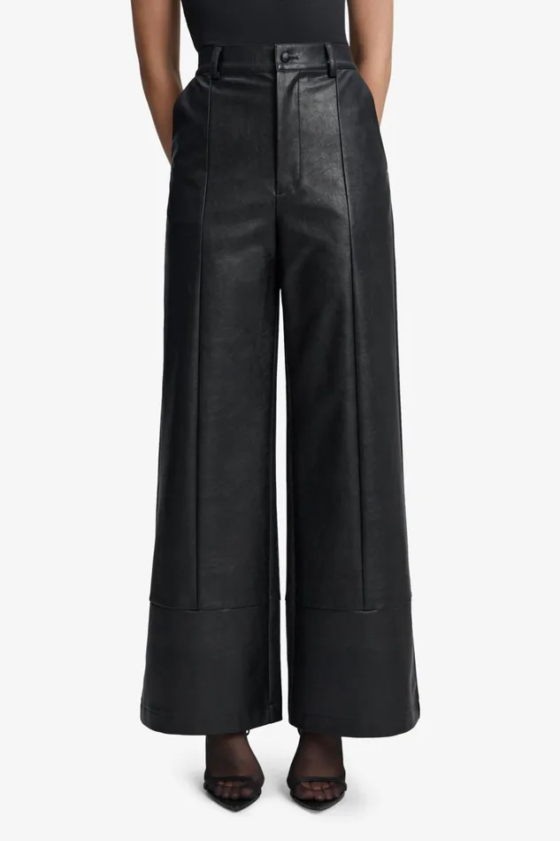 Women Pants Bardot Marlowe Pu Wide Leg Pant In Black Black Women Pants Bardot Marlowe Pu Wide Leg Pant In Black Black