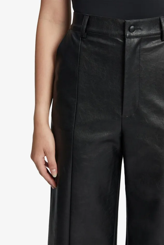 Women Pants Bardot Marlowe Pu Wide Leg Pant In Black Black Women Pants Bardot Marlowe Pu Wide Leg Pant In Black Black
