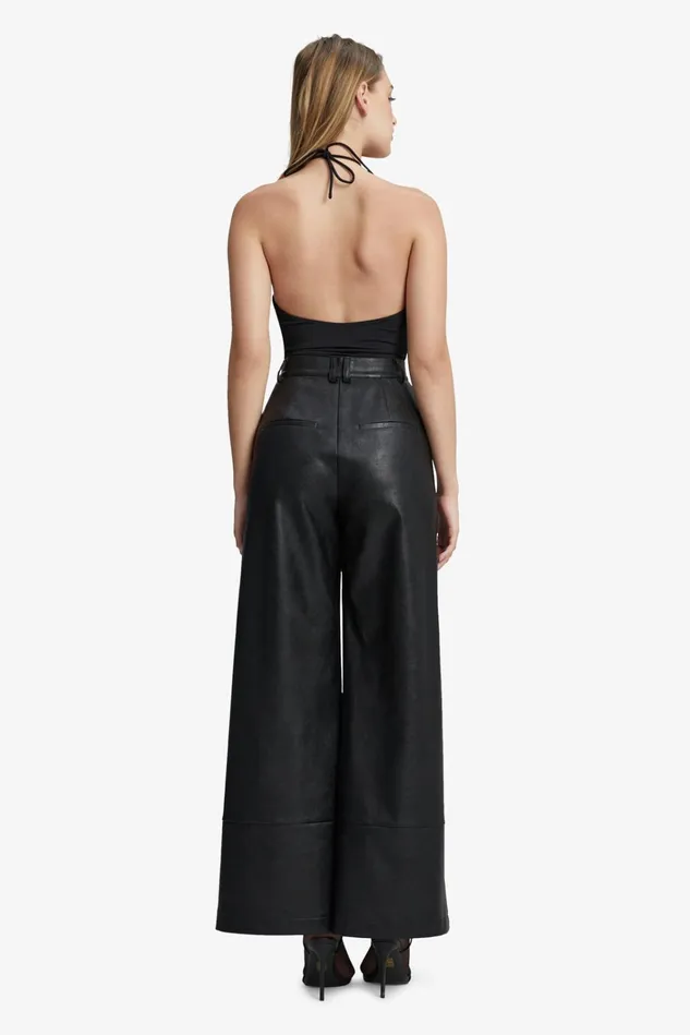 Women Pants Bardot Marlowe Pu Wide Leg Pant In Black Black Women Pants Bardot Marlowe Pu Wide Leg Pant In Black Black