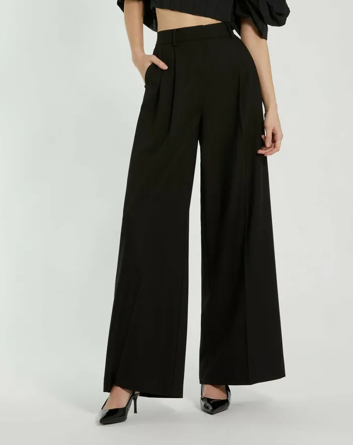Women Pants Mac Duggal The MACkenzie Wide Leg Trouser 8211 FINAL SALE Black