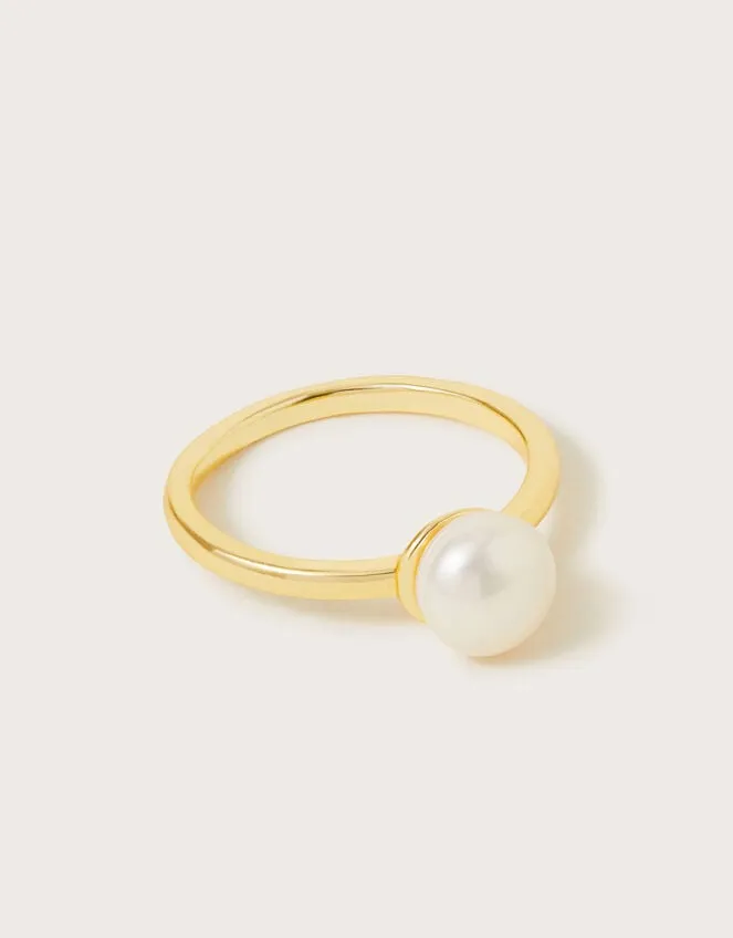 Women Pearl Ring Gold Monsoon Jewellery and Hair