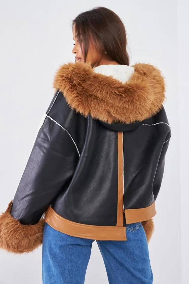 Women Perfecto Noir BiMatire Black Brentiny Paris Jackets