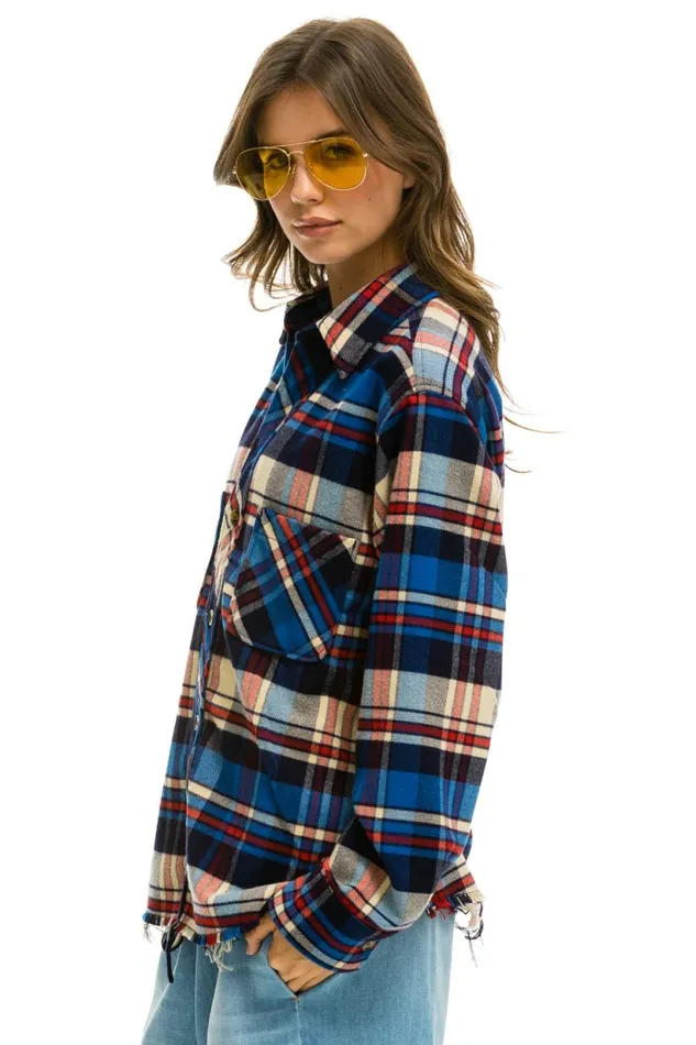 Women PLAID FLANNEL WESTERN SHIRT 8211 PATRIOT PLAID Aviator Nation UnisexTees Women PLAID FLANNEL WESTERN SHIRT 8211 PATRIOT PLAID Aviator Nation UnisexTees