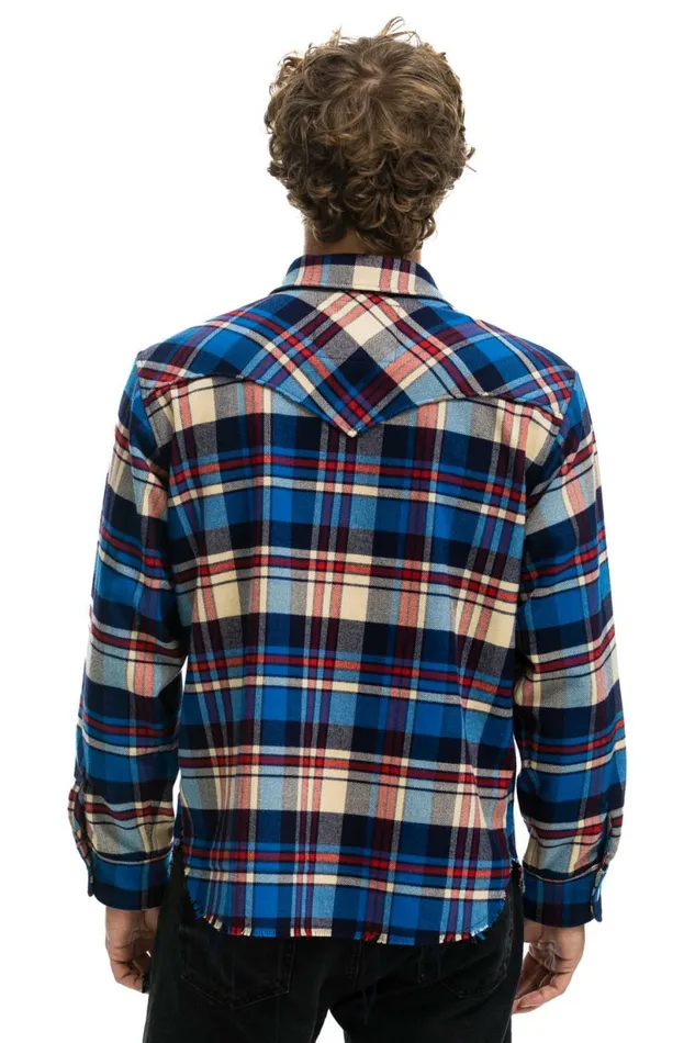 Women PLAID FLANNEL WESTERN SHIRT 8211 PATRIOT PLAID Aviator Nation UnisexTees Women PLAID FLANNEL WESTERN SHIRT 8211 PATRIOT PLAID Aviator Nation UnisexTees