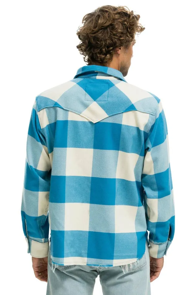 Women PLAID FLANNEL WESTERN SHIRT 8211 SKY PLAID Aviator Nation UnisexTees Women PLAID FLANNEL WESTERN SHIRT 8211 SKY PLAID Aviator Nation UnisexTees