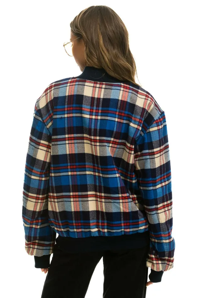 Women PLAID UNISEX VARSITY JACKET 8211 PATRIOT PLAID Aviator Nation UnisexTees Women PLAID UNISEX VARSITY JACKET 8211 PATRIOT PLAID Aviator Nation UnisexTees