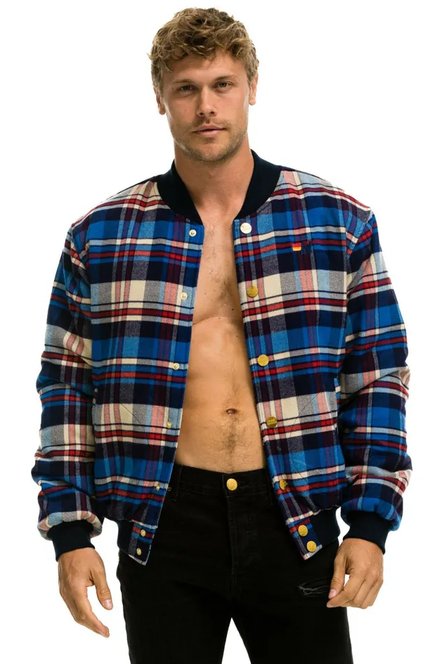 Women PLAID UNISEX VARSITY JACKET 8211 PATRIOT PLAID Aviator Nation UnisexTees Women PLAID UNISEX VARSITY JACKET 8211 PATRIOT PLAID Aviator Nation UnisexTees